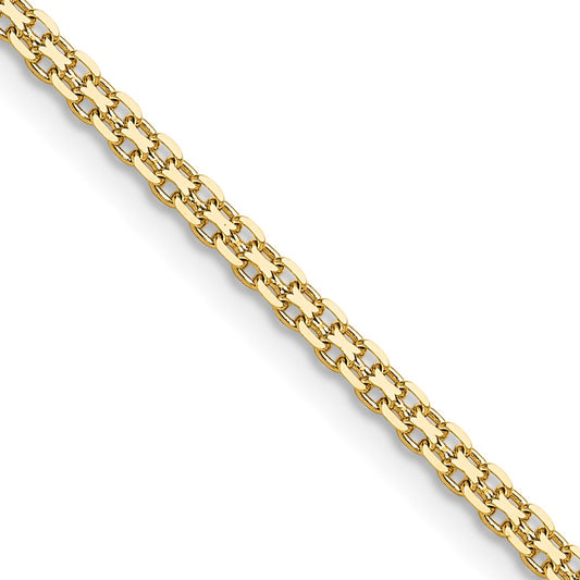 14k 2.2mm Lightweight Flat Bismark Chain