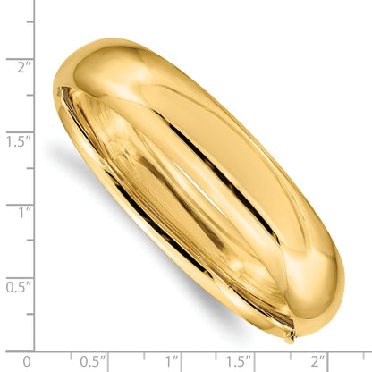 14k 9/16 High Polished 14.5mm Hinged Oval Bangle Bracelet