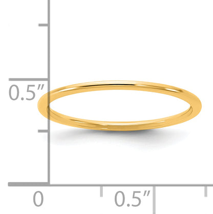 14KY 1mm Half Round Band Size 9