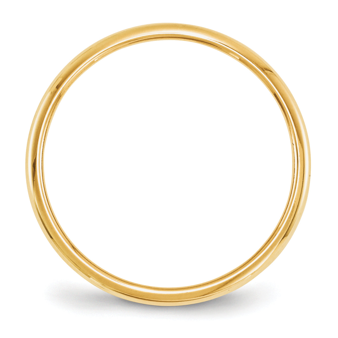 14k Yellow Gold 2mm Half-Round Wedding Band Size 4.5