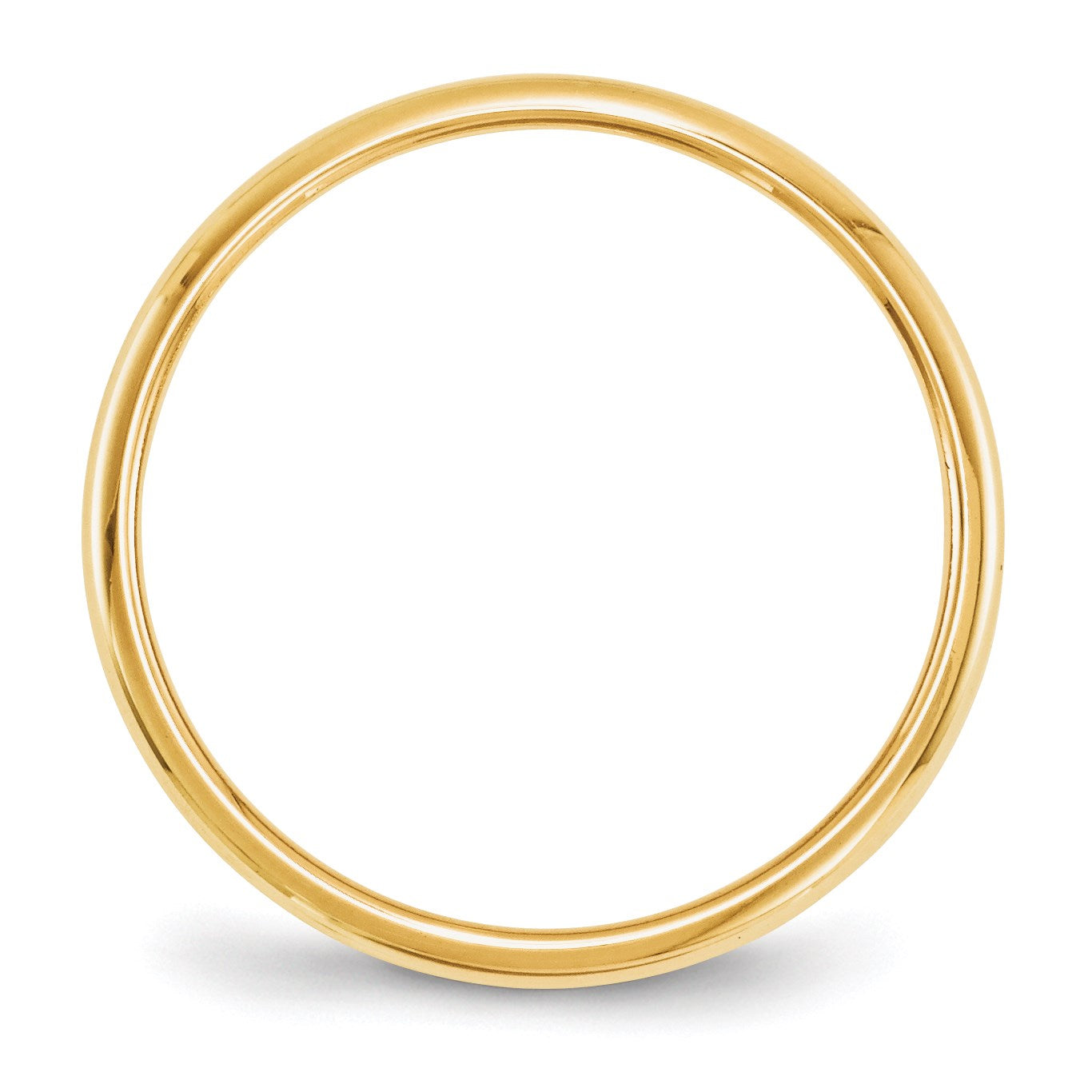 14k Yellow Gold 2mm Half Round Wedding Band Size 11