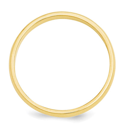 14k Yellow Gold 3mm Half-Round Wedding Band Size 8