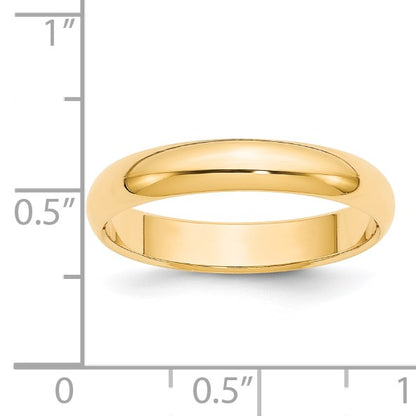 14k Yellow Gold 4mm Half-Round Wedding Band Size 5