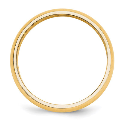 14k Yellow Gold 5mm Half-Round Wedding Band Size 8.5
