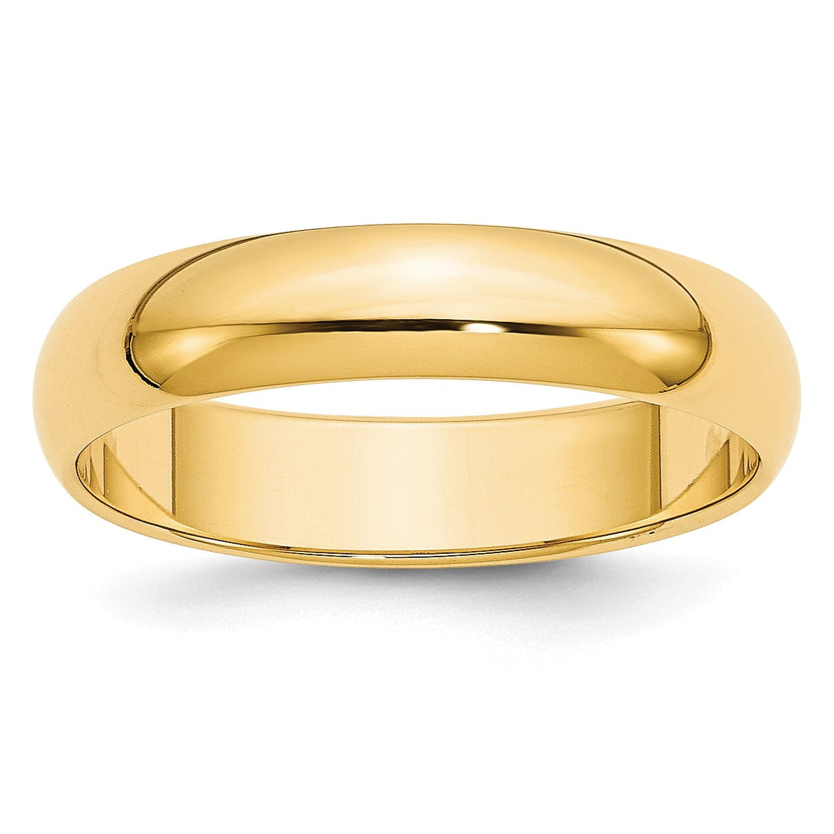 14k Yellow Gold 5mm Half-Round Wedding Band Size 10.5