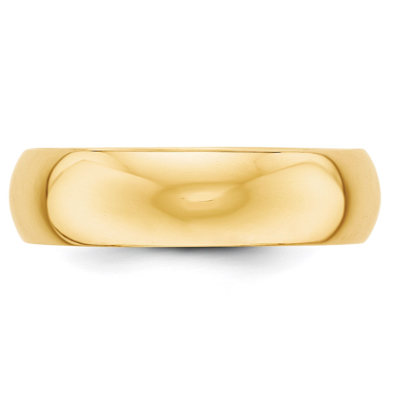14k Yellow Gold 6mm Half-Round Wedding Band Size 12