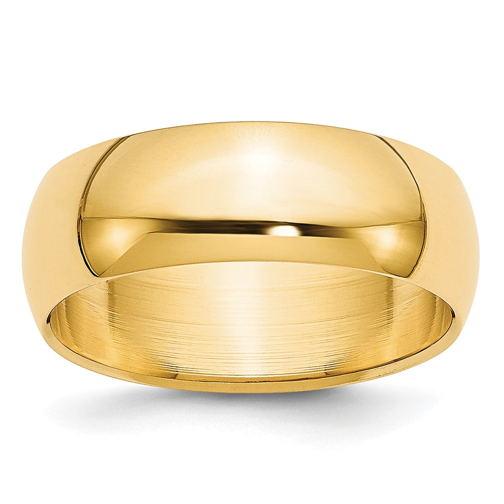 14k Yellow Gold 6mm Half-Round Wedding Band Size 12