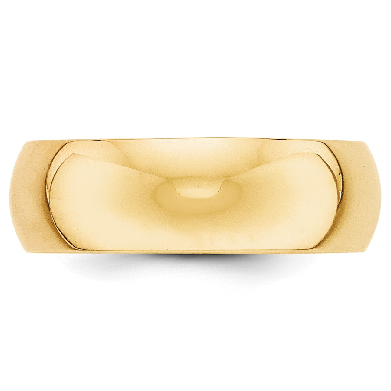 14k Yellow Gold 7mm Half Round Wedding Band Size 13