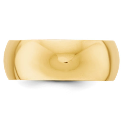 14k Yellow Gold 8mm Half-Round Wedding Band Size 11