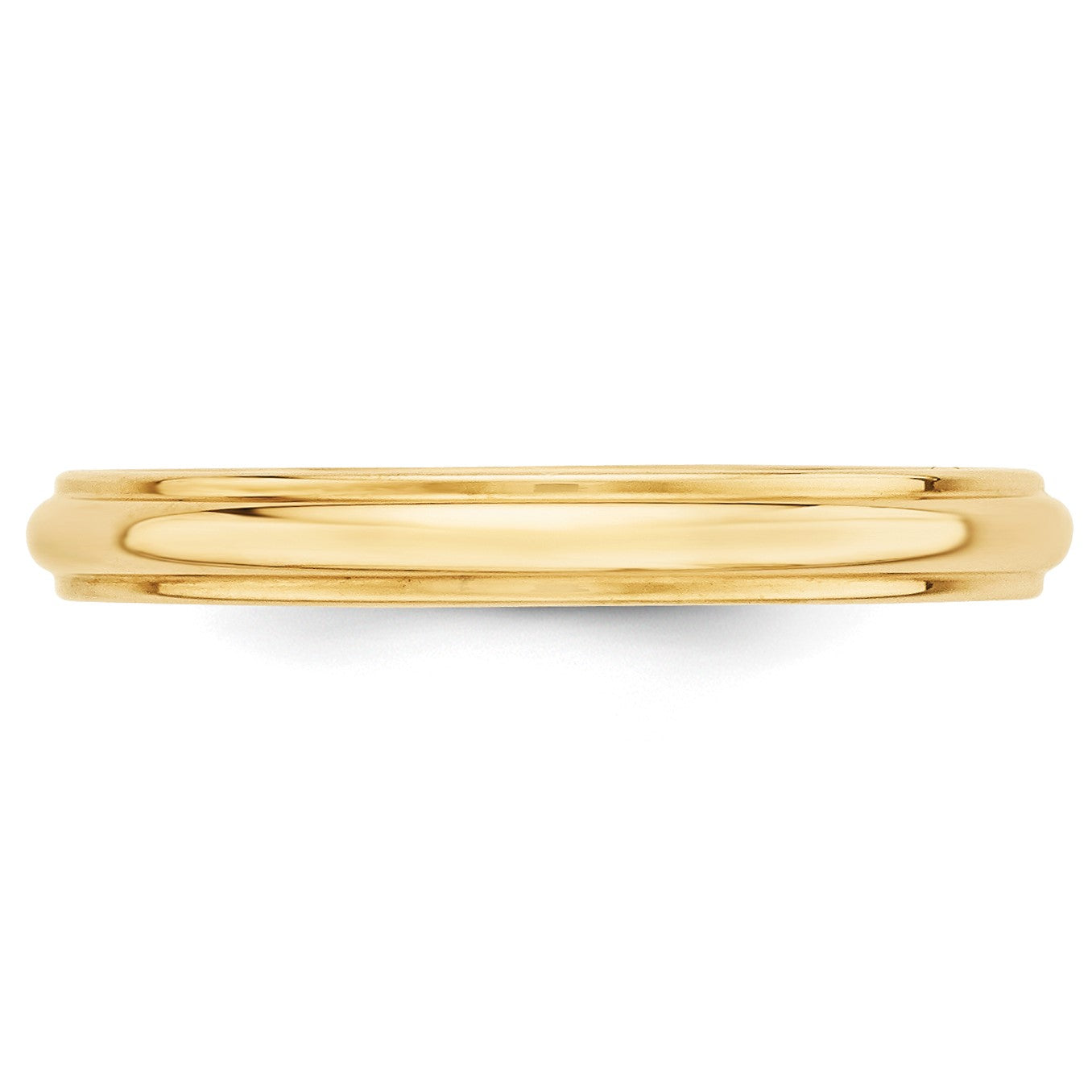14k Yellow Gold 3mm Half Round with Edge Wedding Band Size 10.5