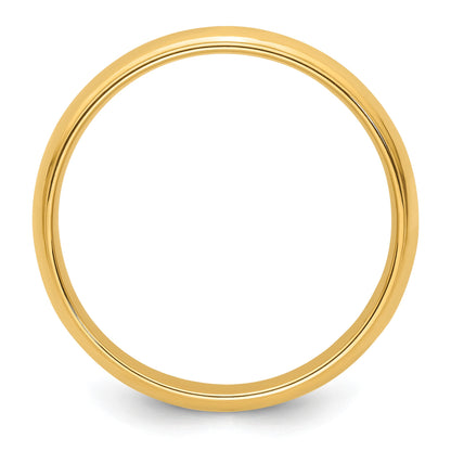 14k Yellow Gold 5mm Half Round with Edge Wedding Band Size 9.5