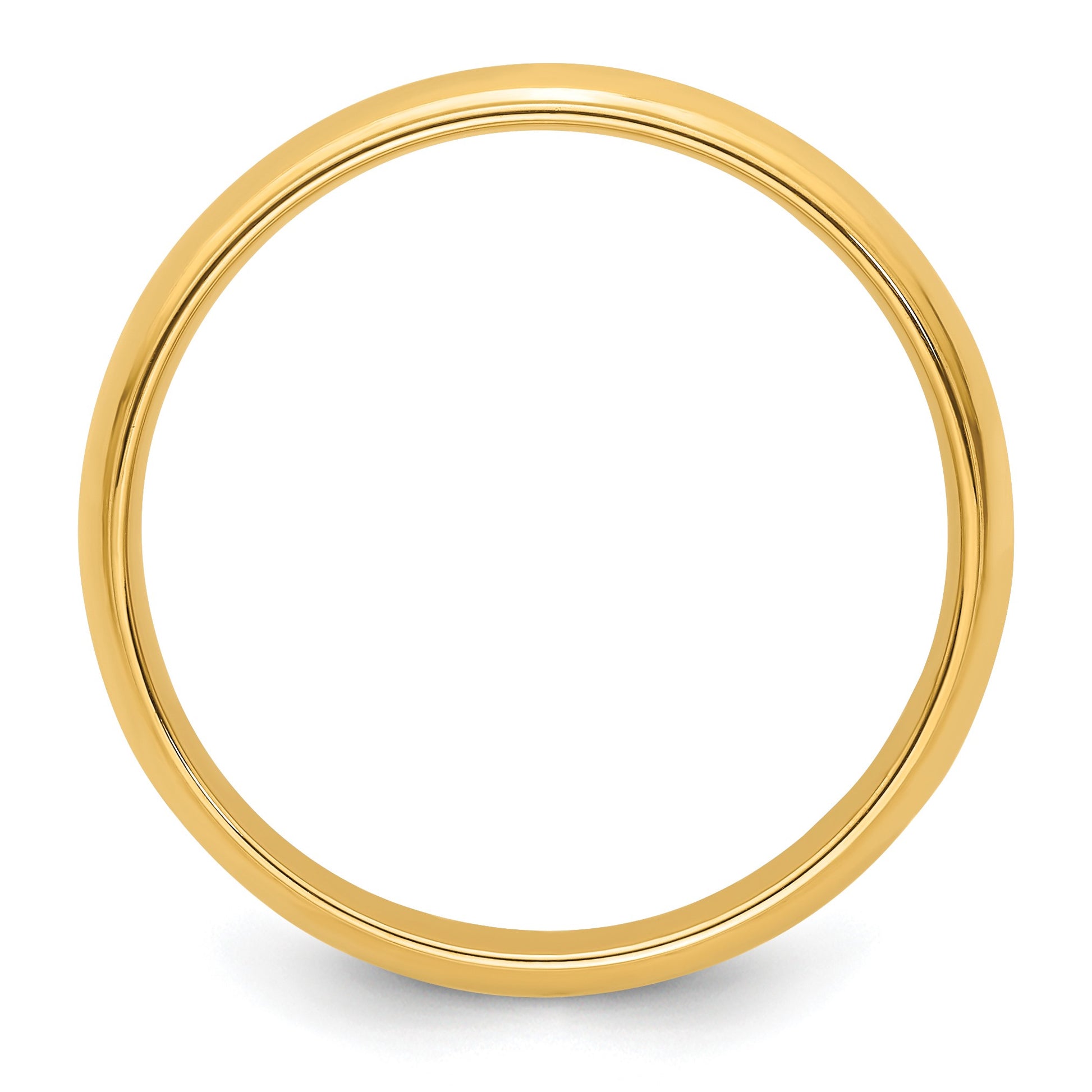 14k Yellow Gold 5mm Half Round with Edge Wedding Band Size 13.5