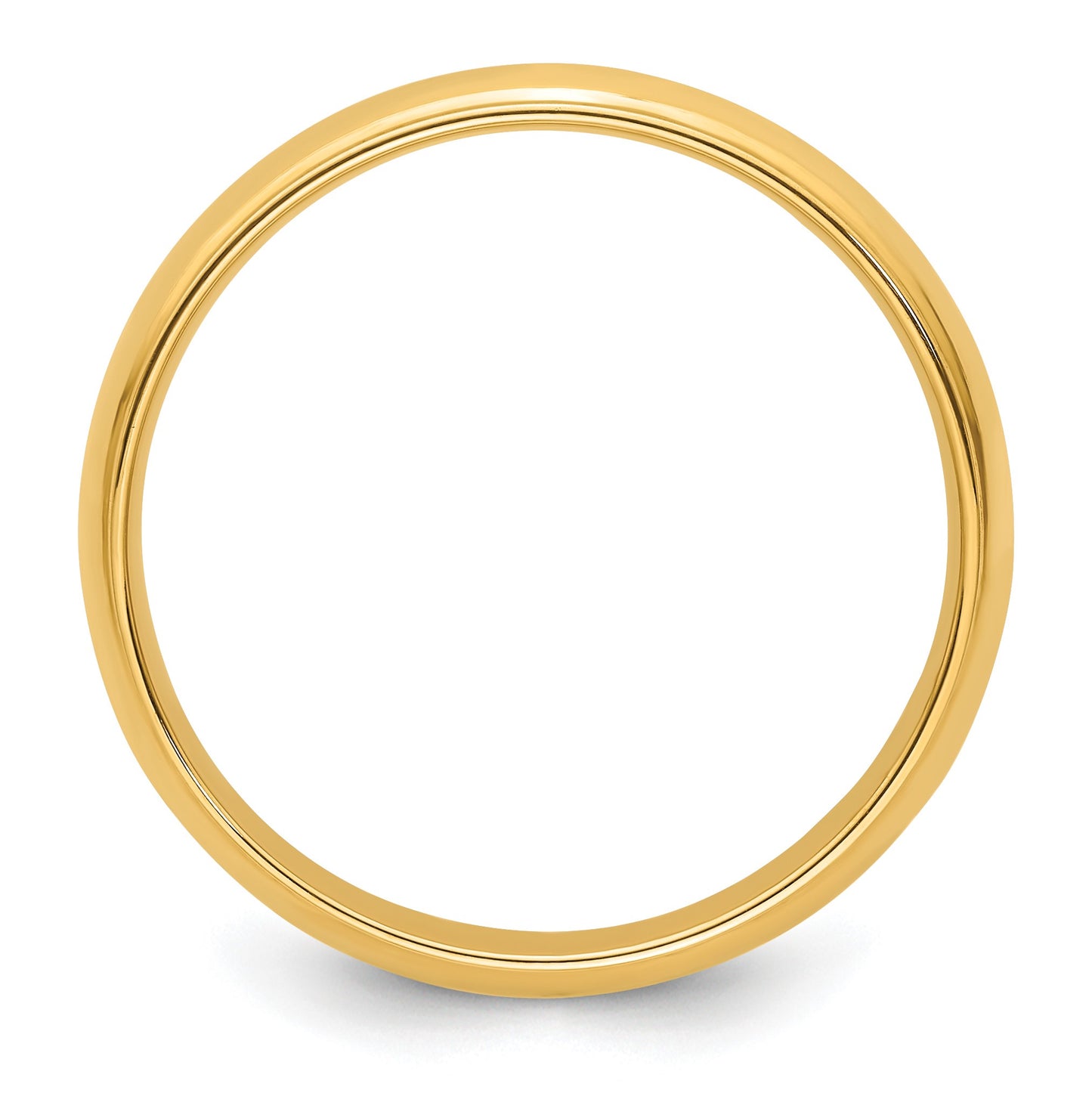14k Yellow Gold 5mm Half Round with Edge Wedding Band Size 9