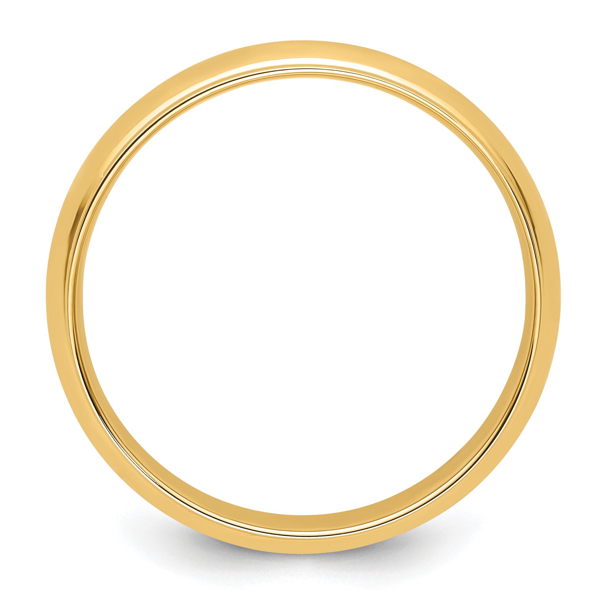 14k Yellow Gold 6mm Half Round with Edge Wedding Band Size 9