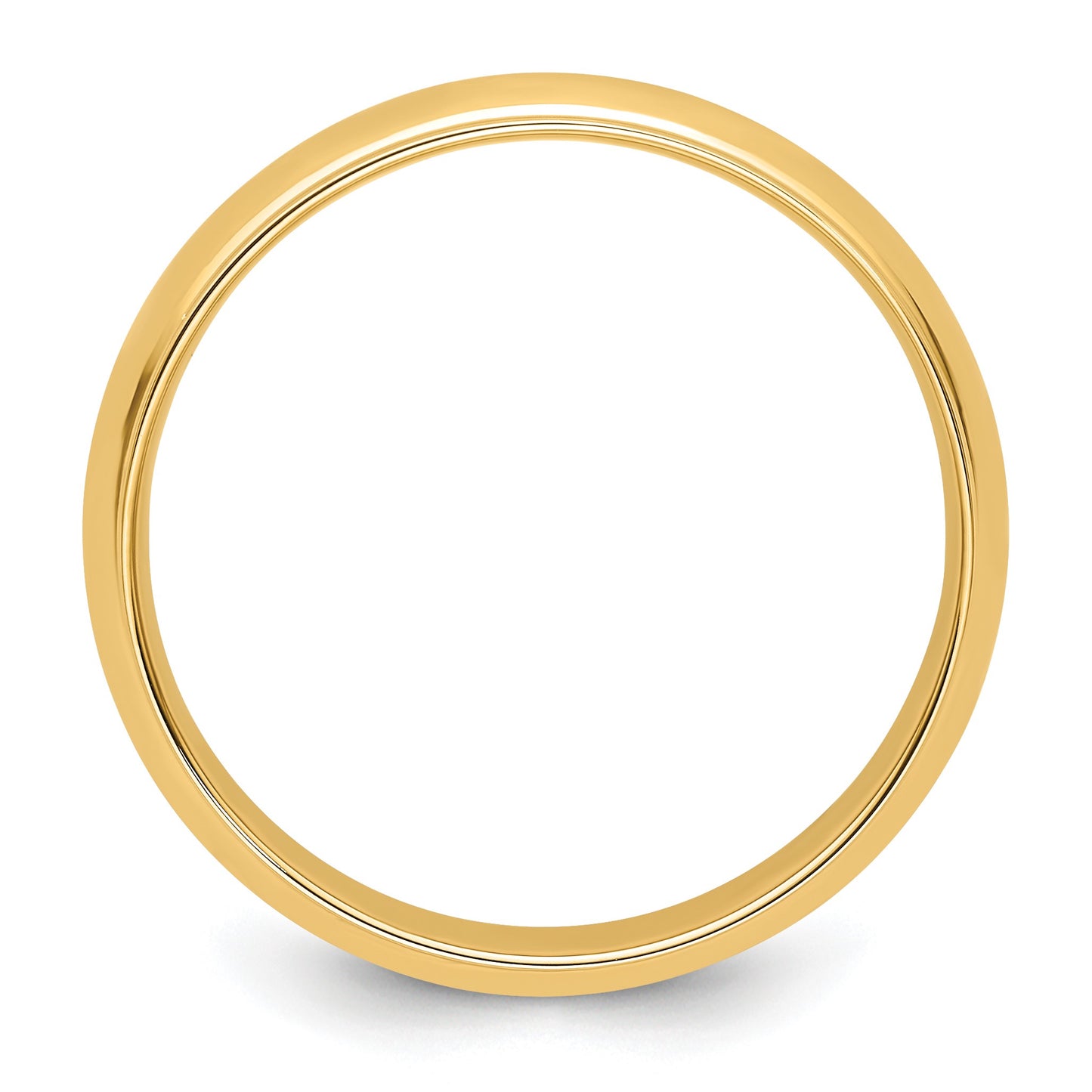 14k Yellow Gold 6mm Half Round with Edge Wedding Band Size 8