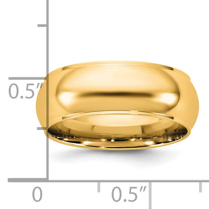 14KY 7mm Half Round with Edge Band Size 12