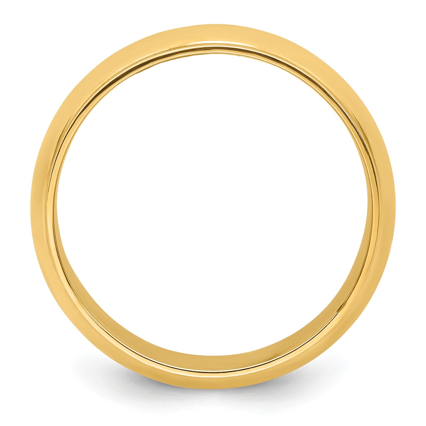 14k Yellow Gold 8mm Half Round with Edge Wedding Band Size 10
