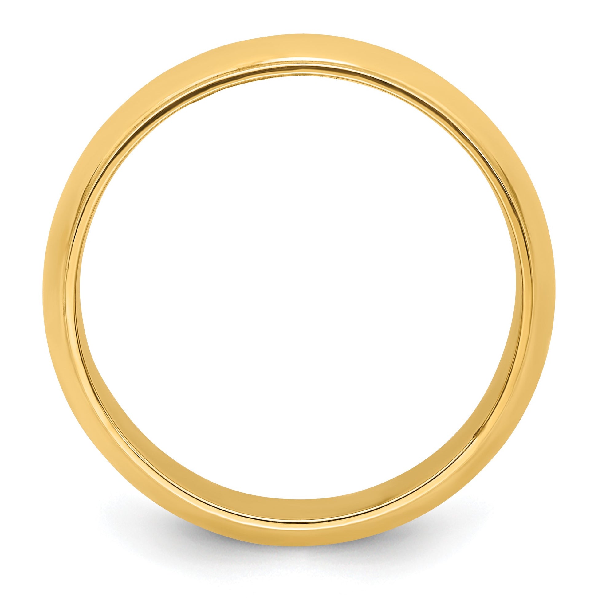 14k Yellow Gold 8mm Half Round with Edge Wedding Band Size 10