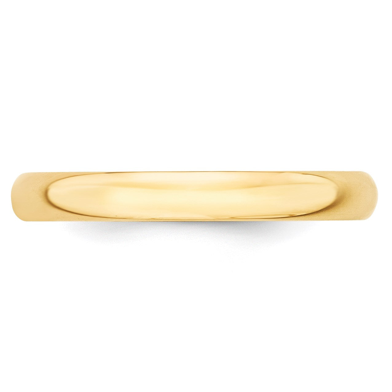 14k Yellow Gold 3mm Lightweight Half Round Wedding Band Size 10.5