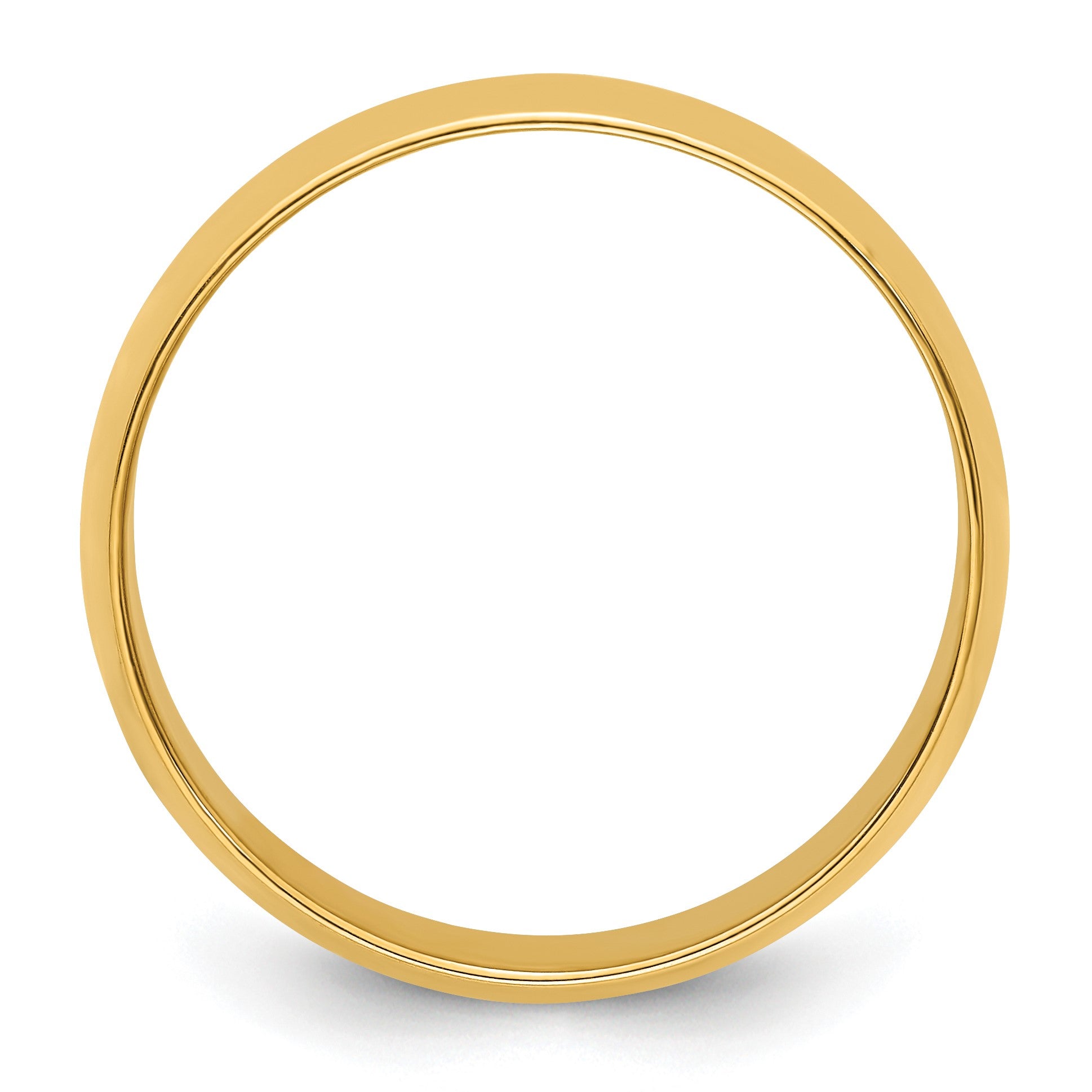 14k Yellow Gold 7mm Lightweight Half Round Wedding Band Size 7.5