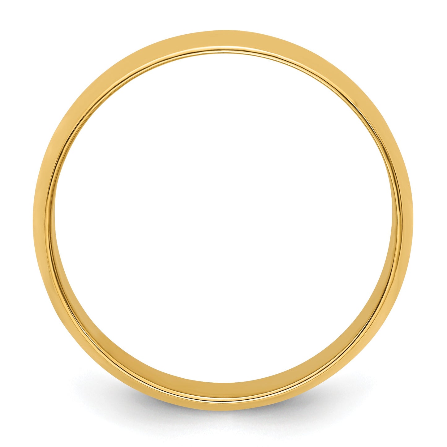 14k Yellow Gold 7mm Lightweight Half Round Wedding Band Size 14