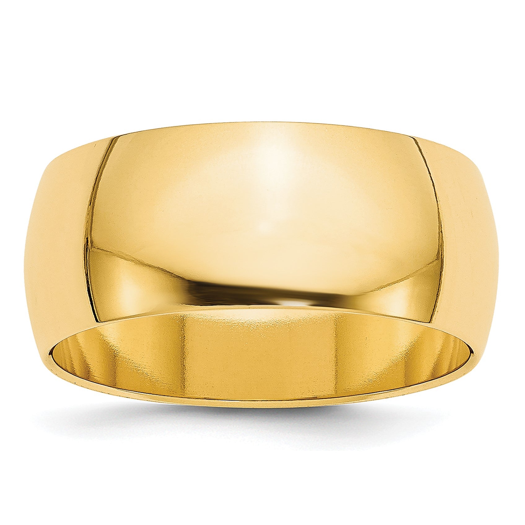 14k Yellow Gold 8mm Lightweight Half Round Wedding Band Size 4.5