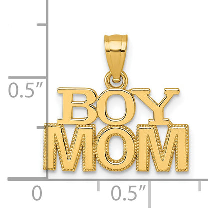 14k Polished BOY MOM Pendant