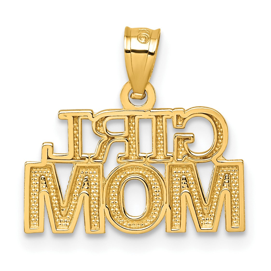 14k Polished GIRL MOM Pendant
