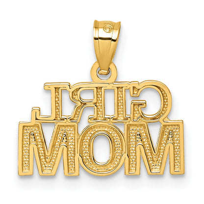 14k Polished GIRL MOM Pendant