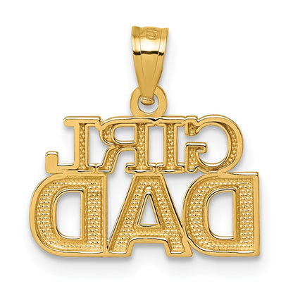 14k Polished GIRL DAD Pendant