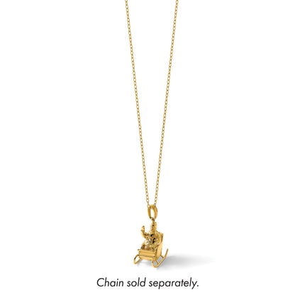 14k Polished 3-D Waving Santa In Sleigh Charm