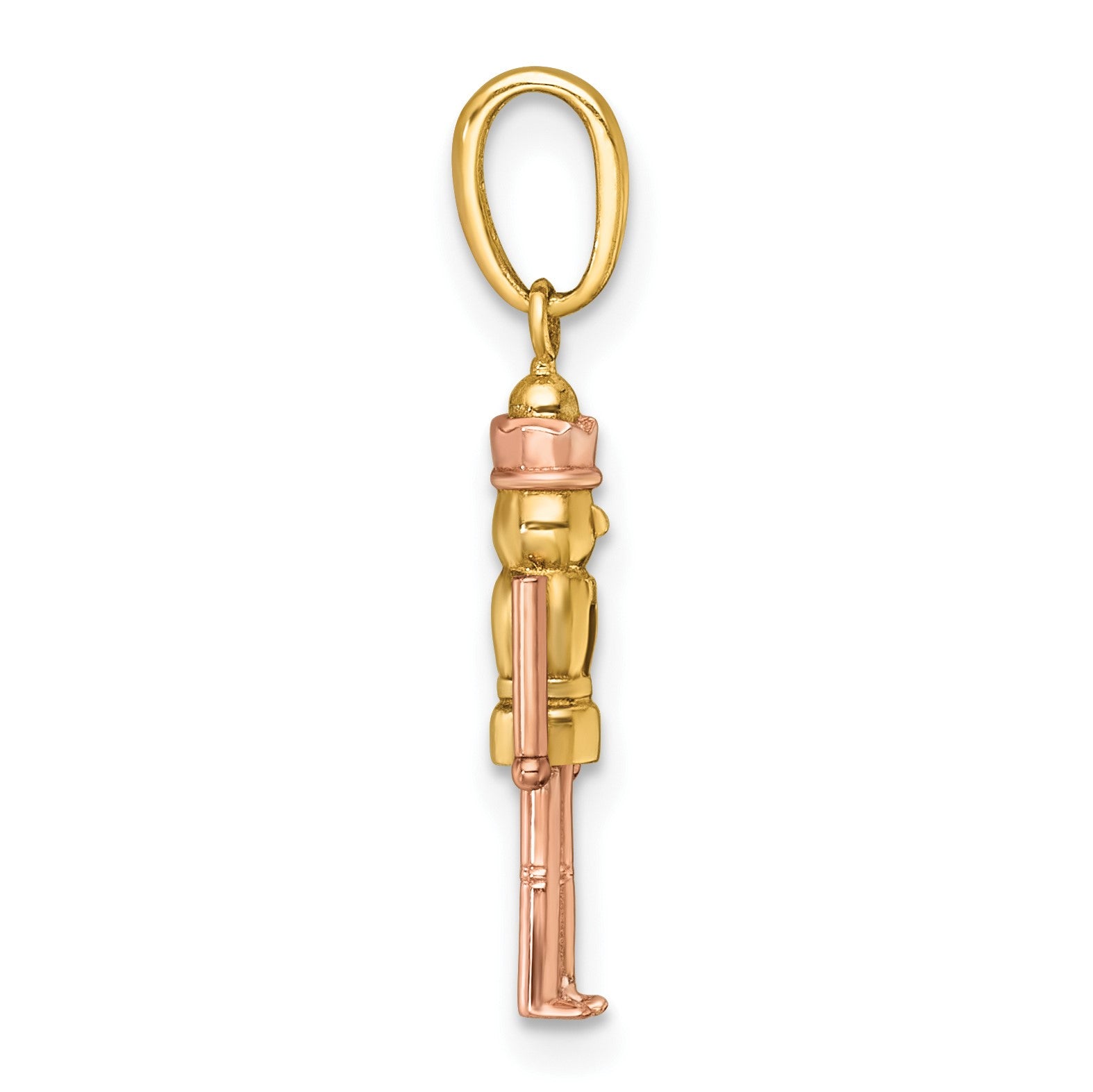 14k with Rose-plating Polished Nut Cracker Charm
