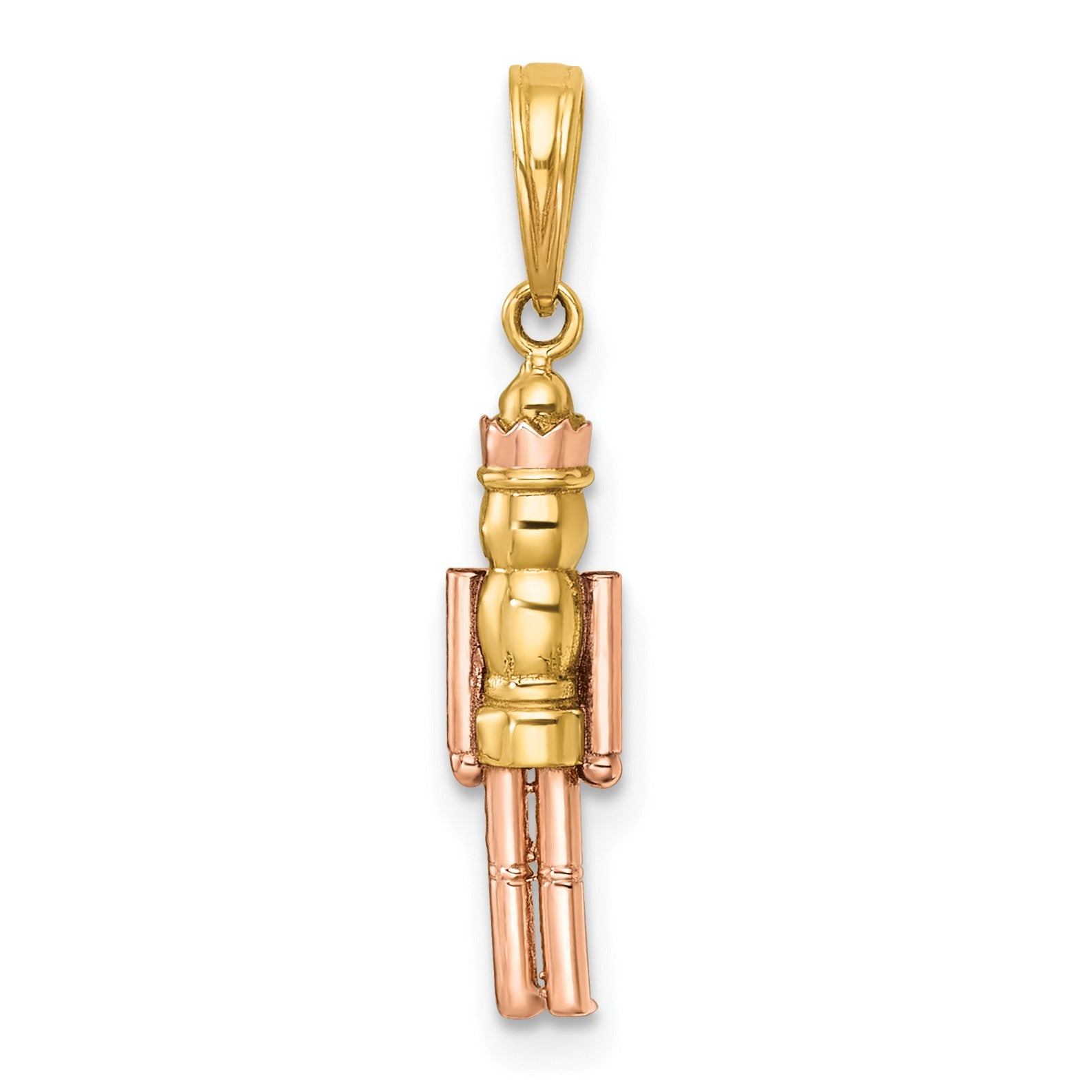 14k with Rose-plating Polished Nut Cracker Charm