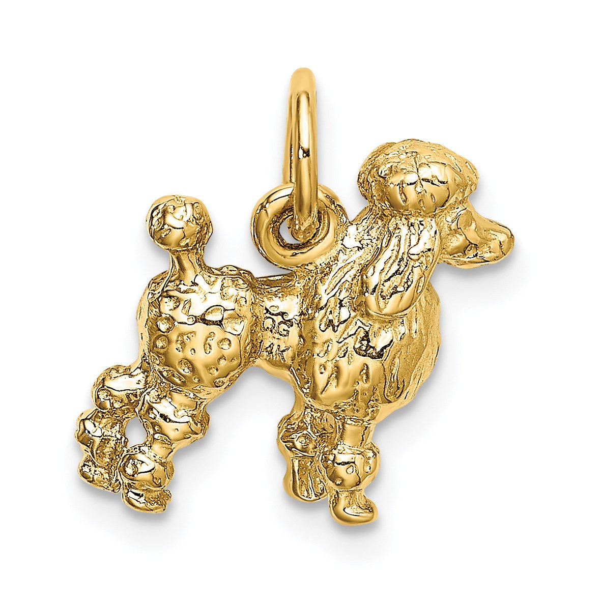 14k Solid 3-D Poodle Dog Charm