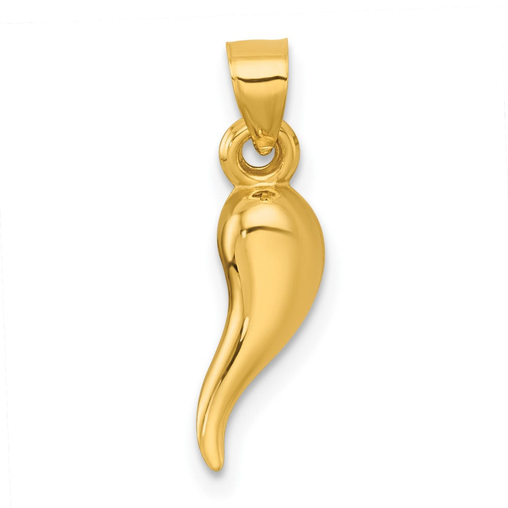 14k Polished Hollowed Italian Horn Pendant