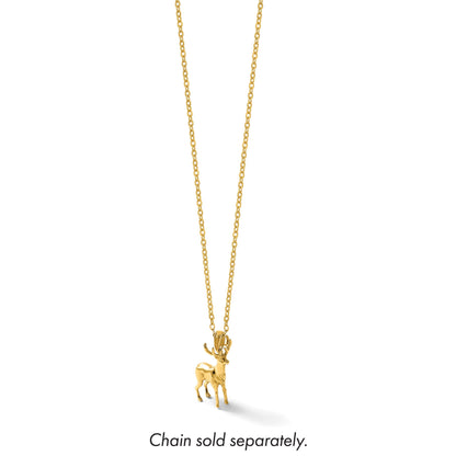 14k Polished 3-D Reindeer Charm