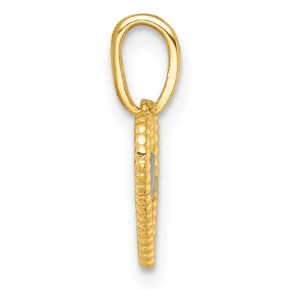 14k with White Rhodium Reversible Polished Waves In Heart Charm
