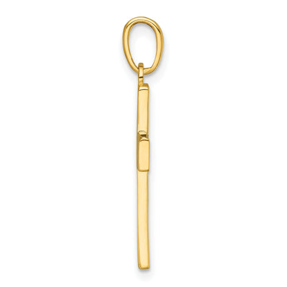 14K Polished Cut-Out Latin Cross Charm