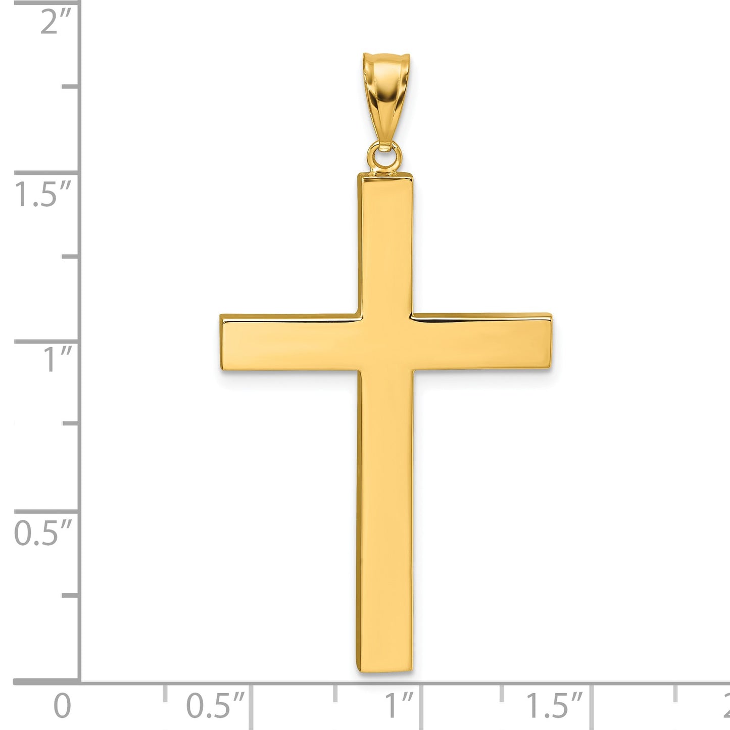 14k Polished Hollow Latin Cross Pendant