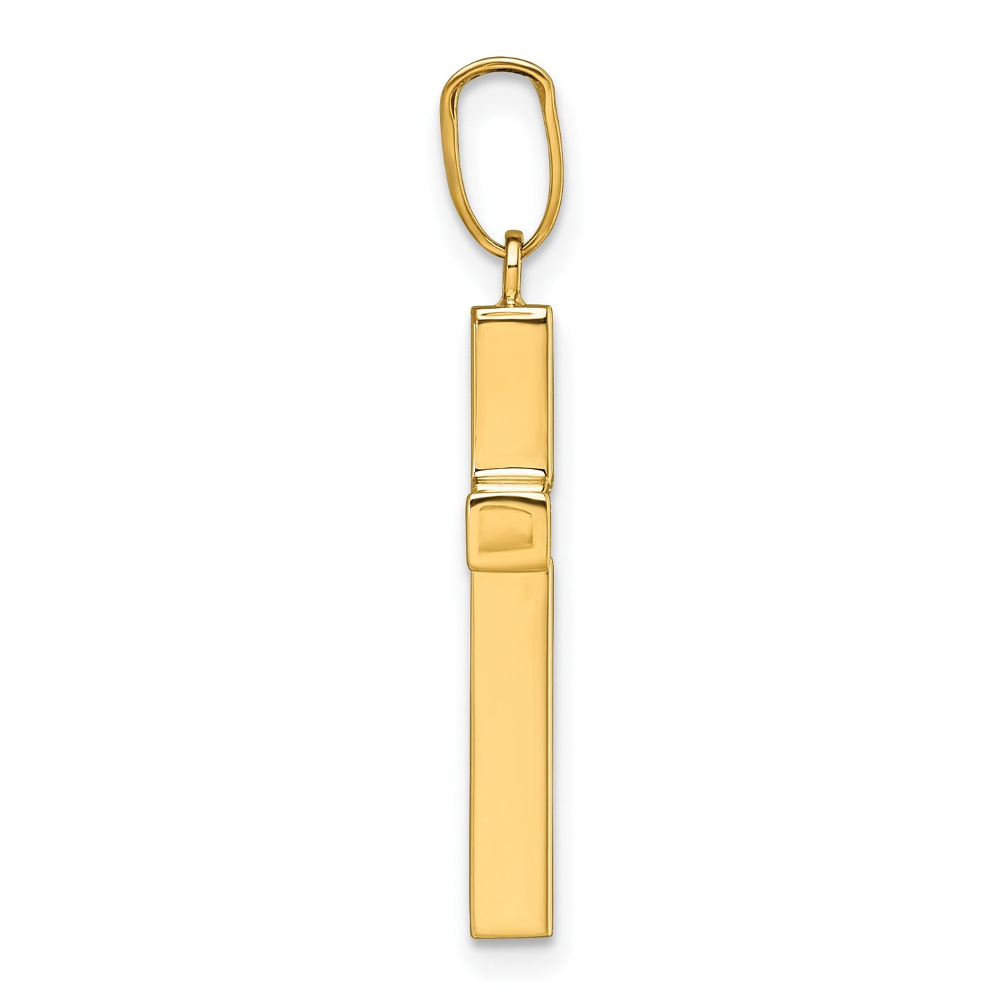 14K Polished Hollow Latin Cross Pendant