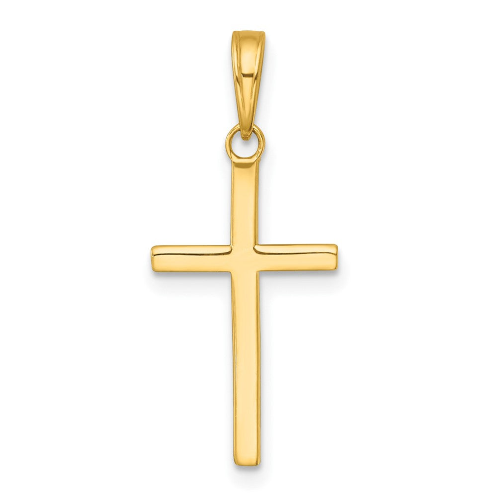 14k Polished Textured Cross Pendant