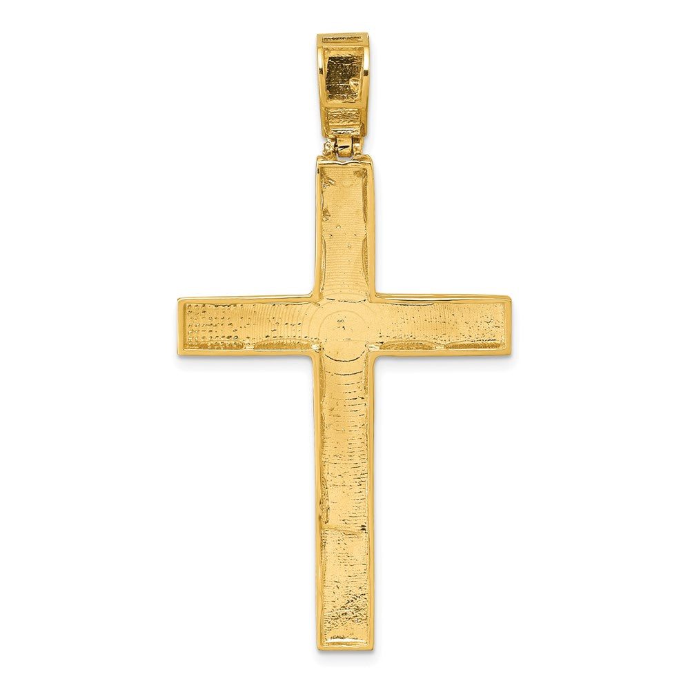 14k Polished Diamond-cut Fancy Cross Pendant