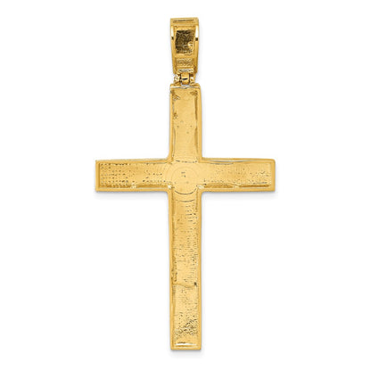 14k Polished Diamond-cut Fancy Cross Pendant