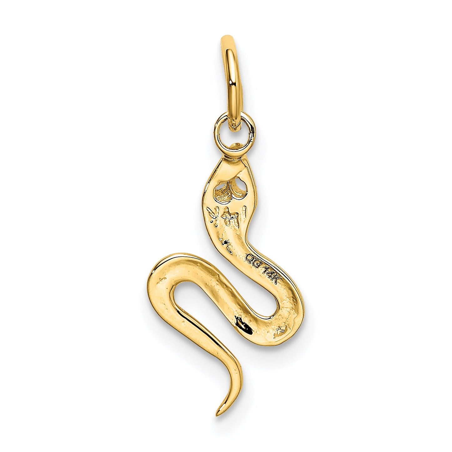 14k Solid Polished Snake Charm