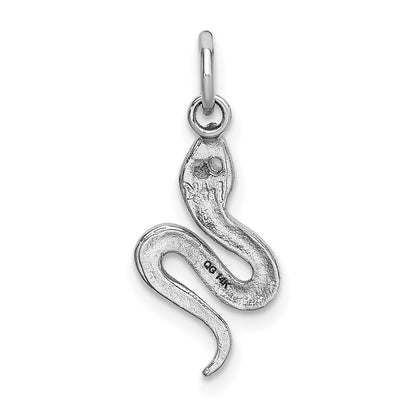 14k White Gold Solid Polished Snake Charm