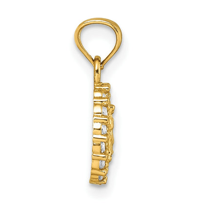 14k Polished CZ Our Lady of Guadalupe Oval Charm Pendant