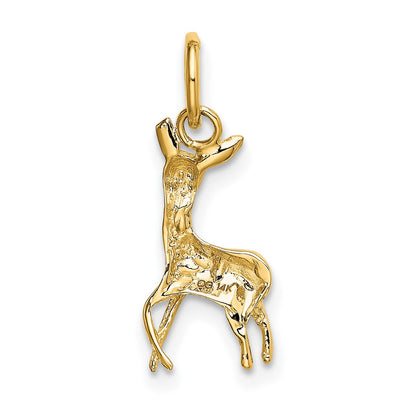 14k Polished Open-Backed Fawn Deer Charm