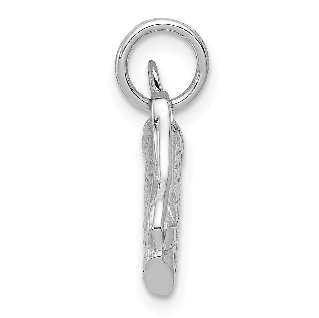 14k White Gold Solid Polished 3-D Golf Bag with Clubs Charm