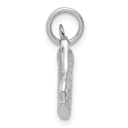 14k White Gold Solid Polished 3-D Golf Bag with Clubs Charm