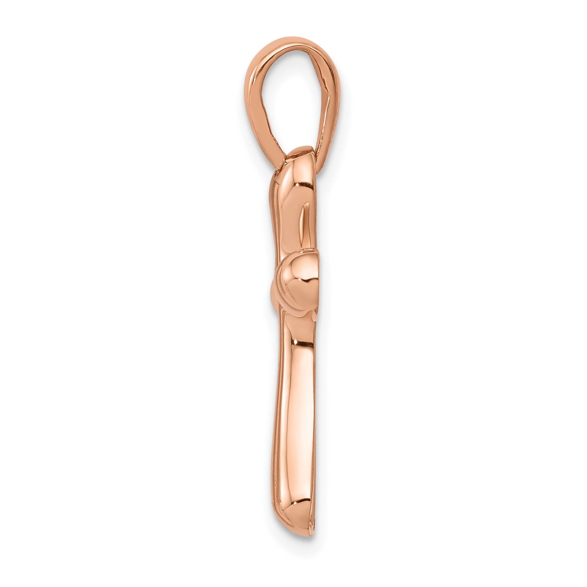 14k Rose Gold Freeform Cross Pendant